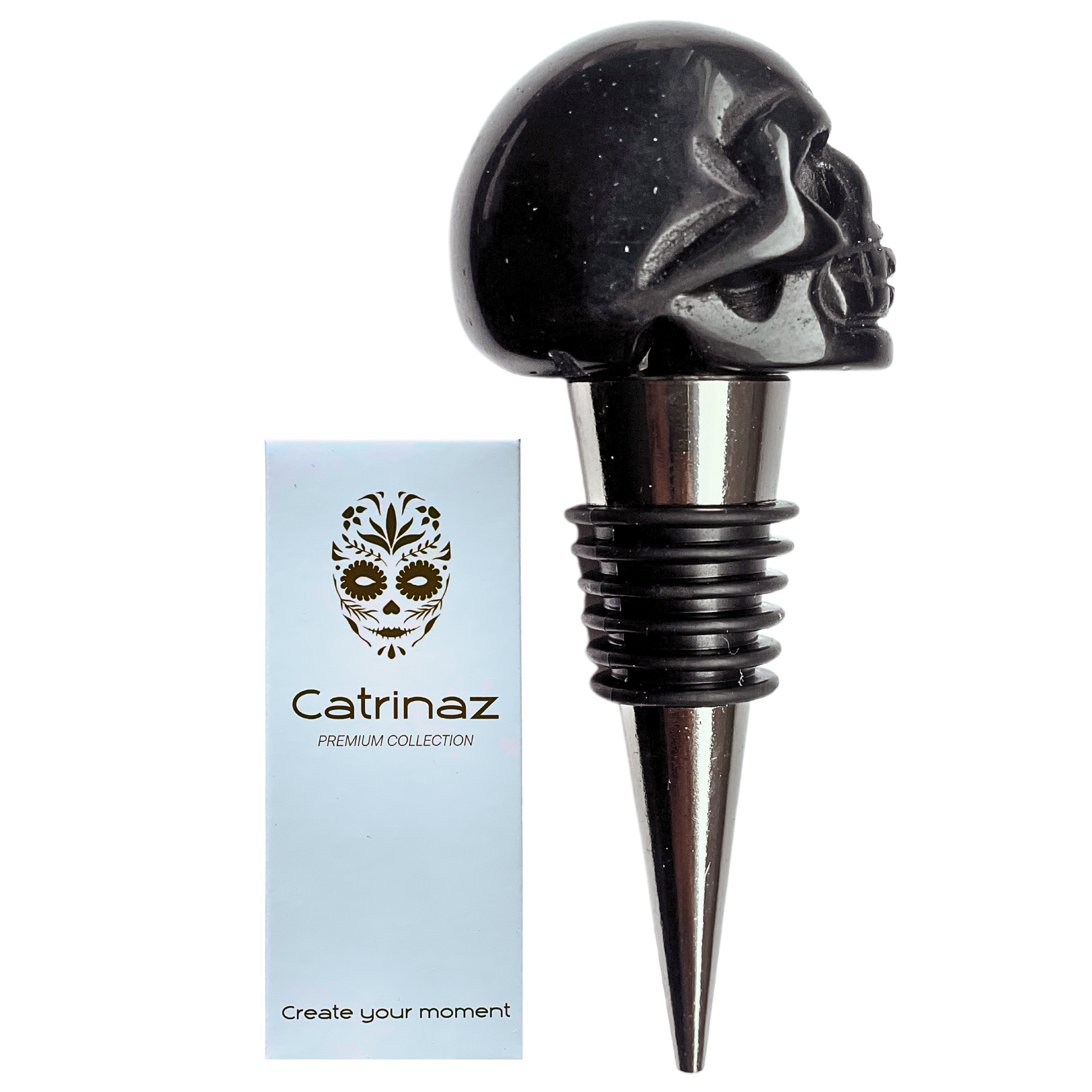 BOTTLE STOPPER BLACK OBSIDIAN