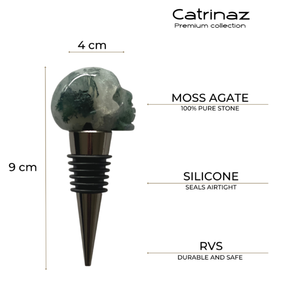 BOTTLE STOPPER MOSS AGATE