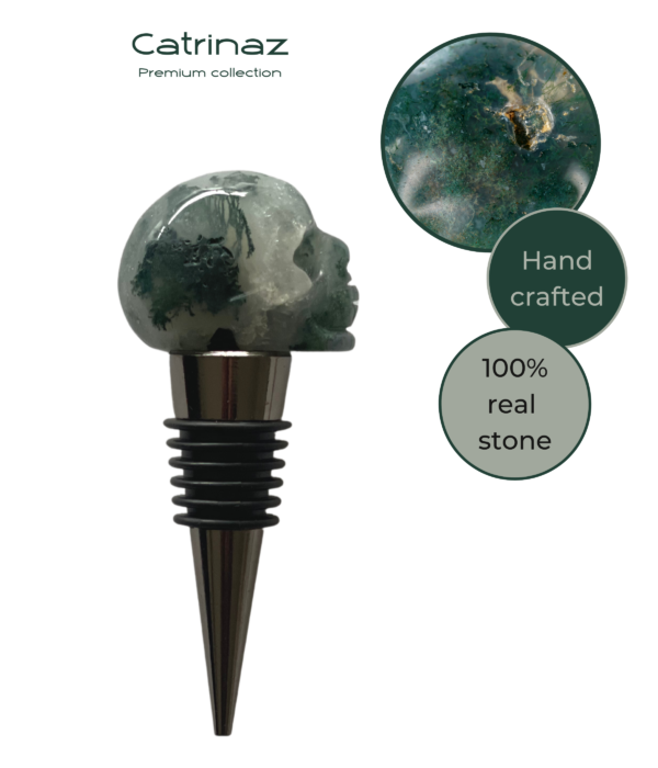 BOTTLE STOPPER MOSS AGATE