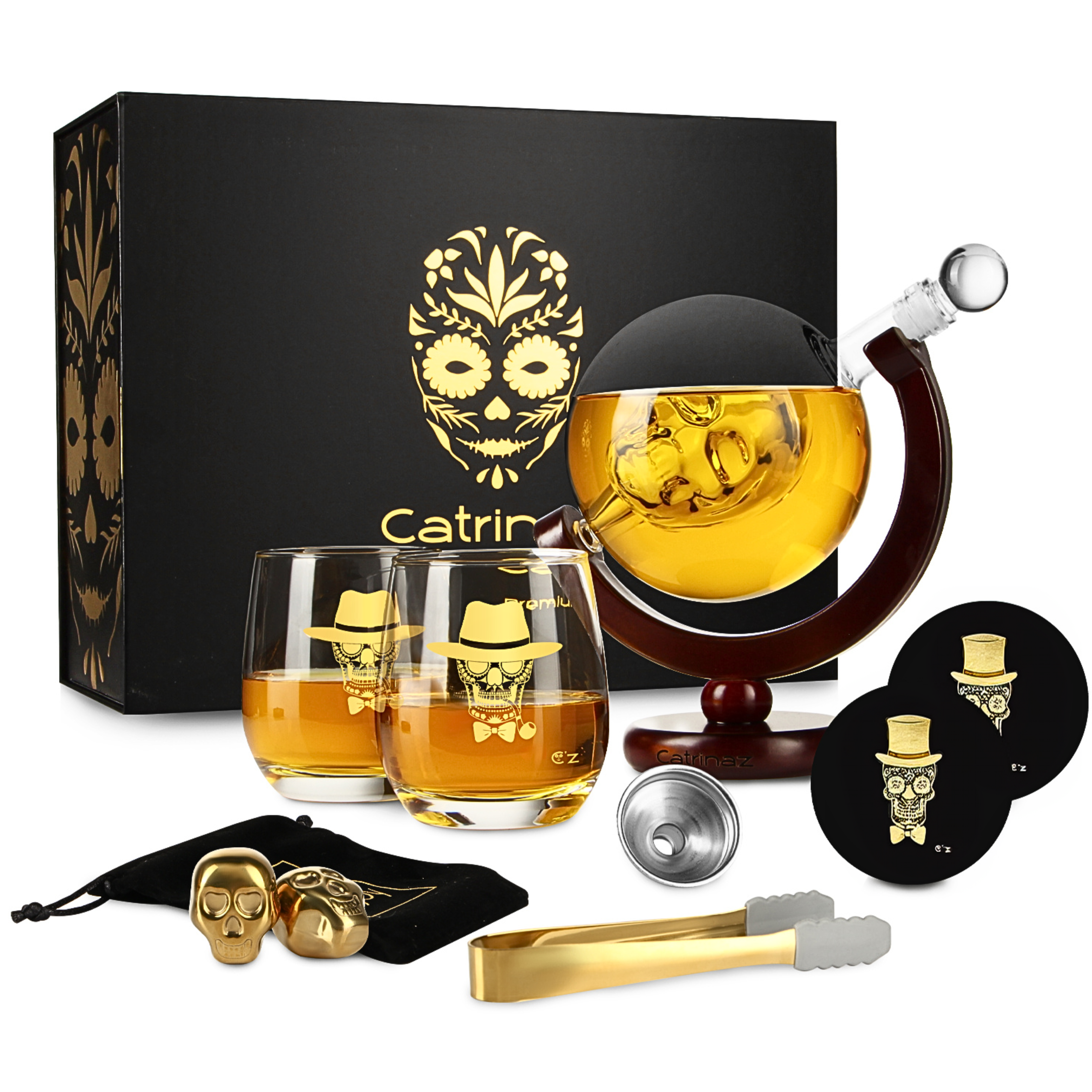 SKULL DECANTER SET