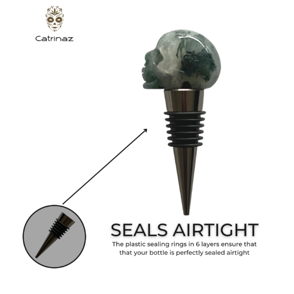 BOTTLE STOPPER MOSS AGATE