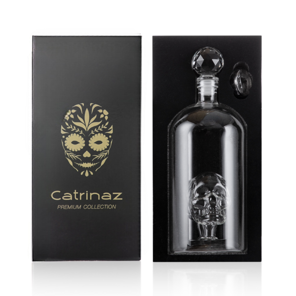 Catrinaz®  Premium Spirit Carafe - Tequila Decanter -  Skull Design - Decanter - Whiskey carafe -1L - Luxury gift box - Unique Gift - Image 2