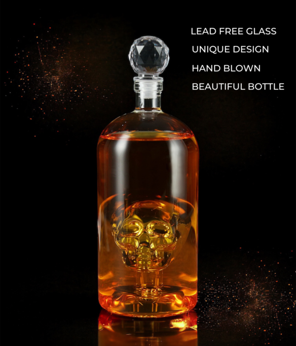 Catrinaz®  Premium Spirit Carafe - Tequila Decanter -  Skull Design - Decanter - Whiskey carafe -1L - Luxury gift box - Unique Gift - Image 3